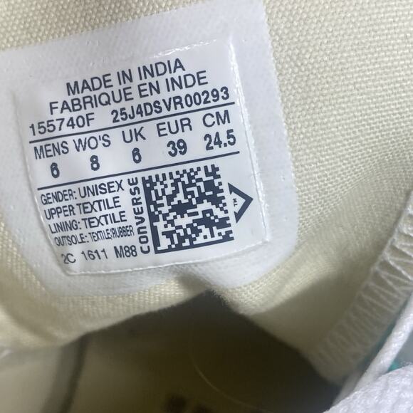 Converse Chuck Taylor All Star Womens Green Blue Mint Size 8 High Top Shoes - Picture 8 of 9